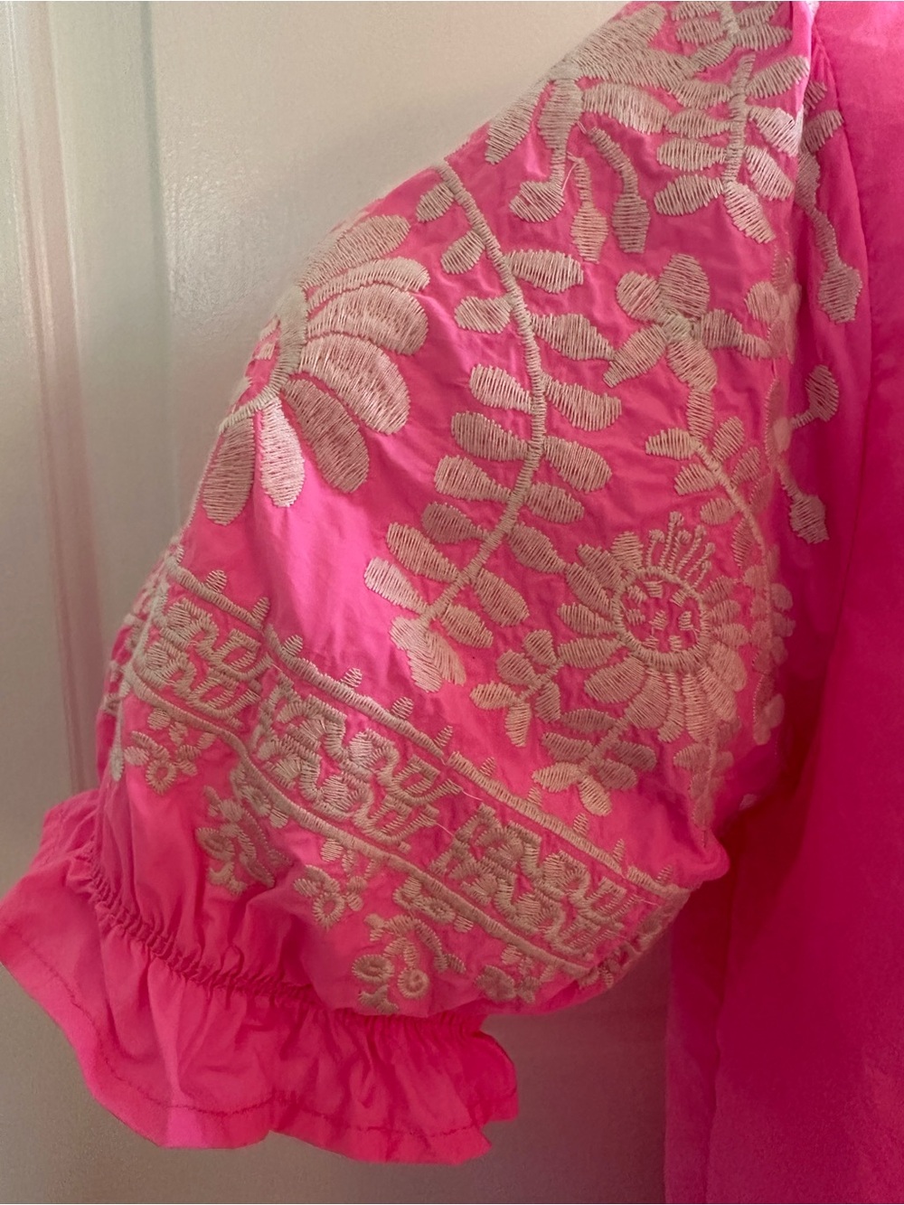 THML Hot Pink Embroidered Puff-Sleeve Tunic - Picture 2 of 5